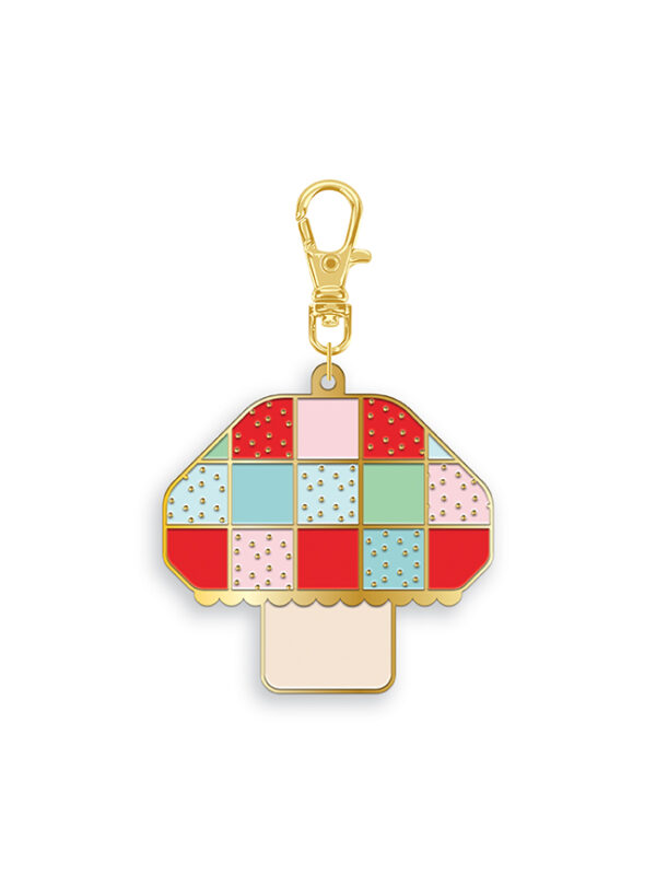 mushroom enamel charm by Tasha Noel for zipper pull or keychain