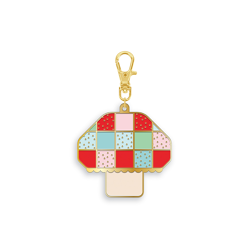 mushroom enamel charm by Tasha Noel for zipper pull or keychain