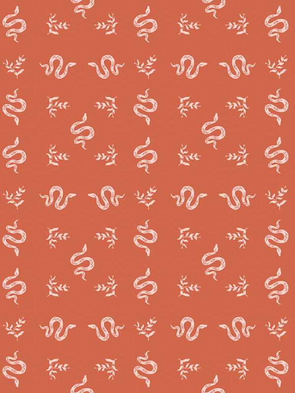 Apothecary Serpents Autumn fabric with snakes and botanical elements in fall colors