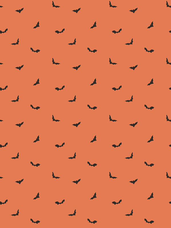 Apothecary Batwings Marmalade fabric with silhouetted bats in flight