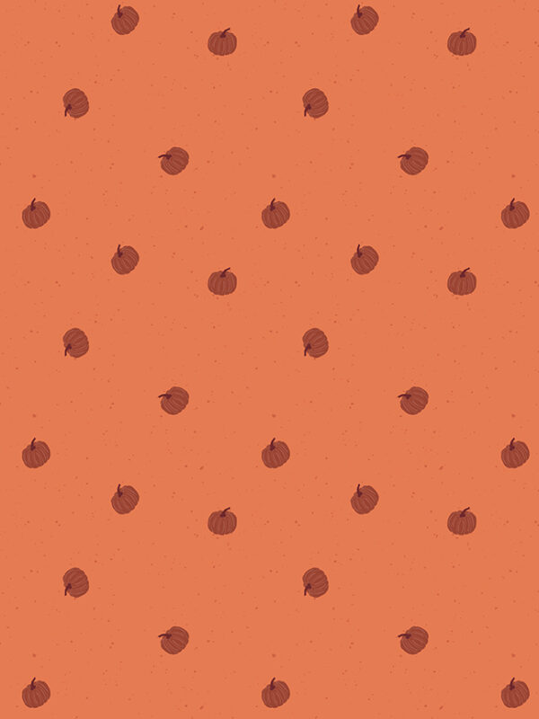 Apothecary Pumpkin Toss Marmalade fabric with scattered pumpkins on speckled background
