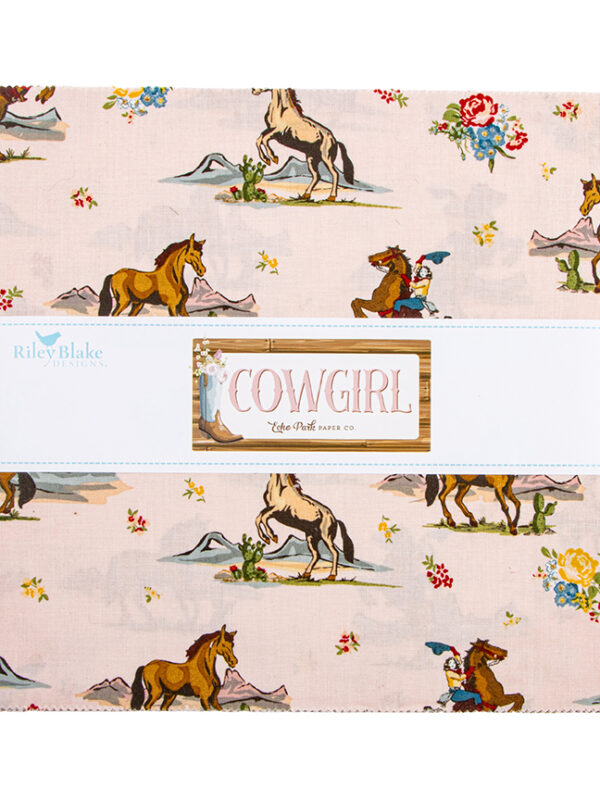 Cowgirl 10 inch stacker by Echo Park for Riley Blake Designs with western themed fabric squares