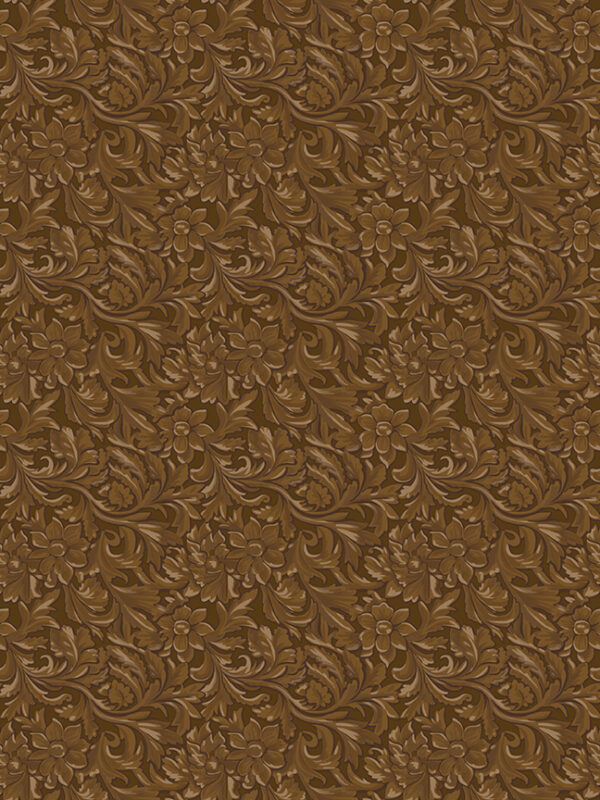 Cowgirl Leather Brown fabric by Echo Park for Riley Blake Designs tone on tone floral western print