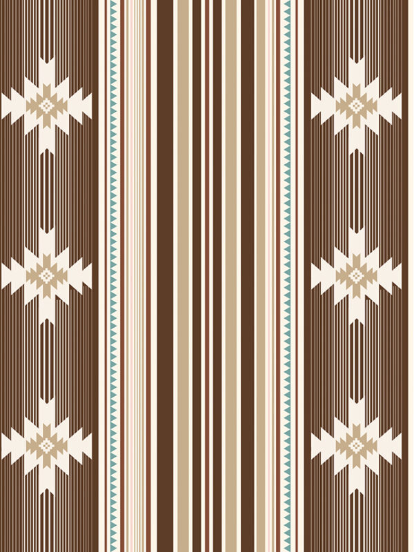 Cowgirl Blanket Brown fabric by Echo Park for Riley Blake Designs with geometric stripe print