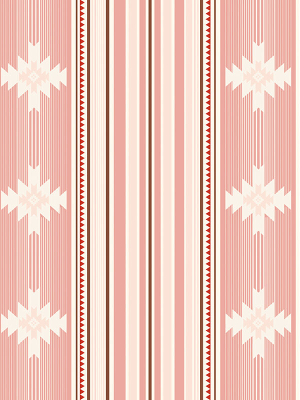 Cowgirl Blanket Pink fabric by Echo Park for Riley Blake Designs with geometric stripe print