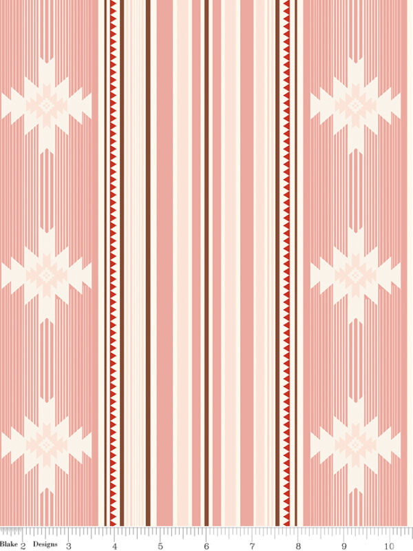 Cowgirl Blanket Pink fabric by Echo Park for Riley Blake Designs with geometric stripe print
