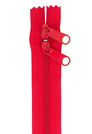 By Annie 30 inch double slide zipper Hot Red