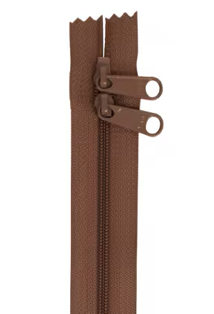 By Annie 30 inch double slide zipper Seal Brown