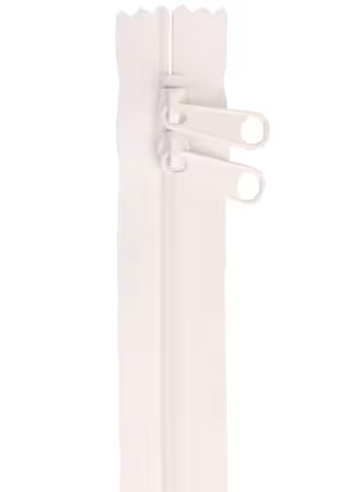 By Annie 30 inch double slide zipper White