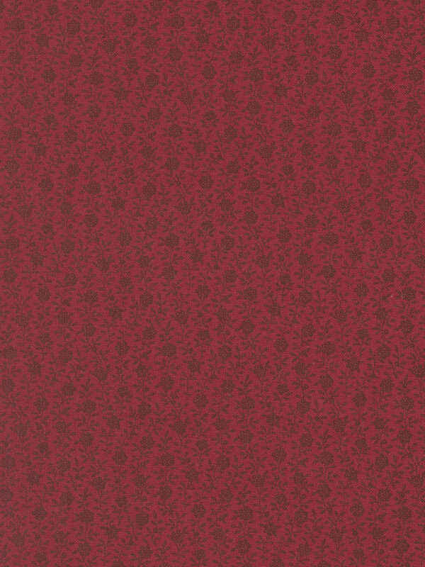 American Gatherings III Berry Floral Deep Crimson fabric