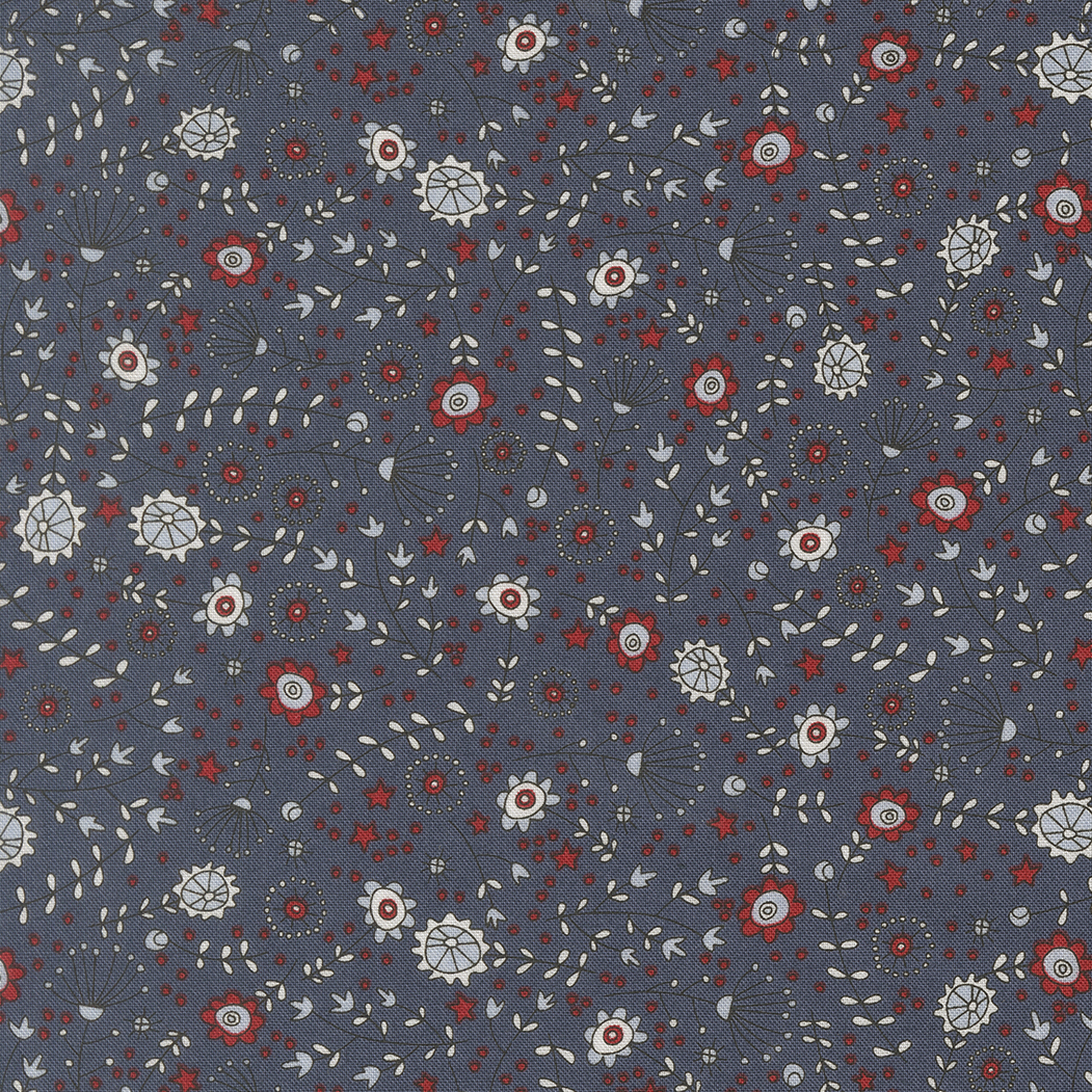 Independence Day indigo meadow fabric Sweetwater Moda yardage