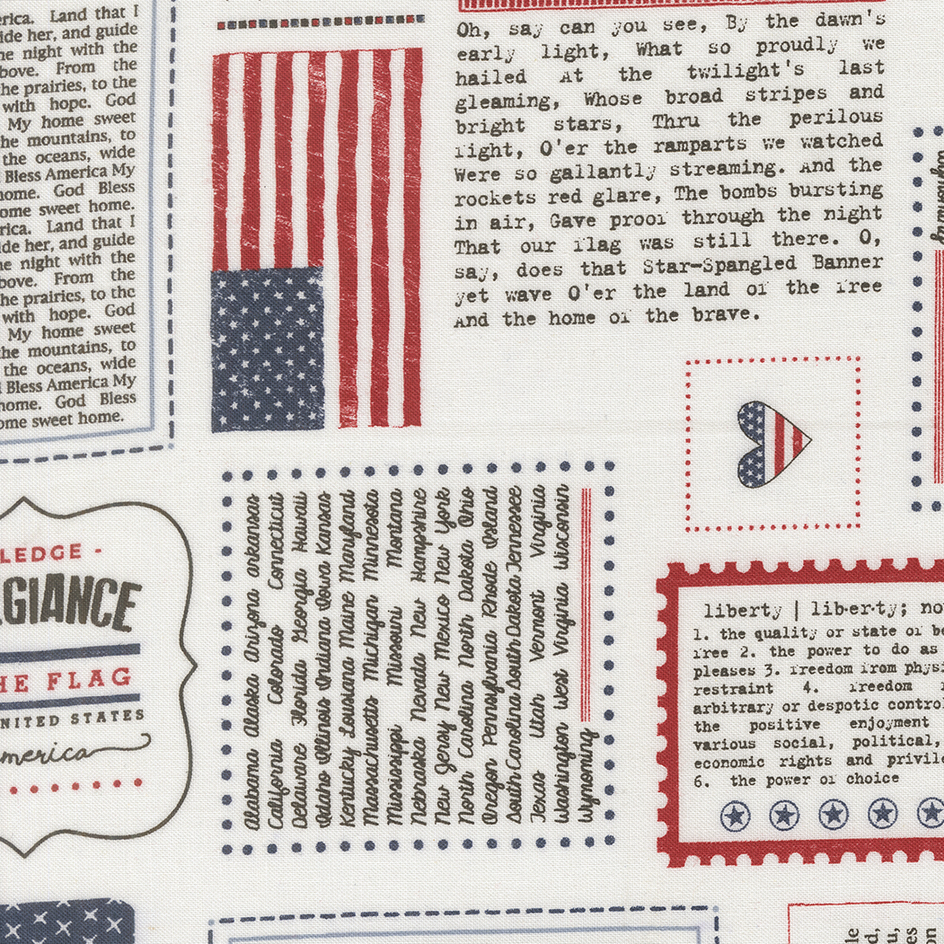 Independence Day vanilla all things american fabric Sweetwater Moda yardage