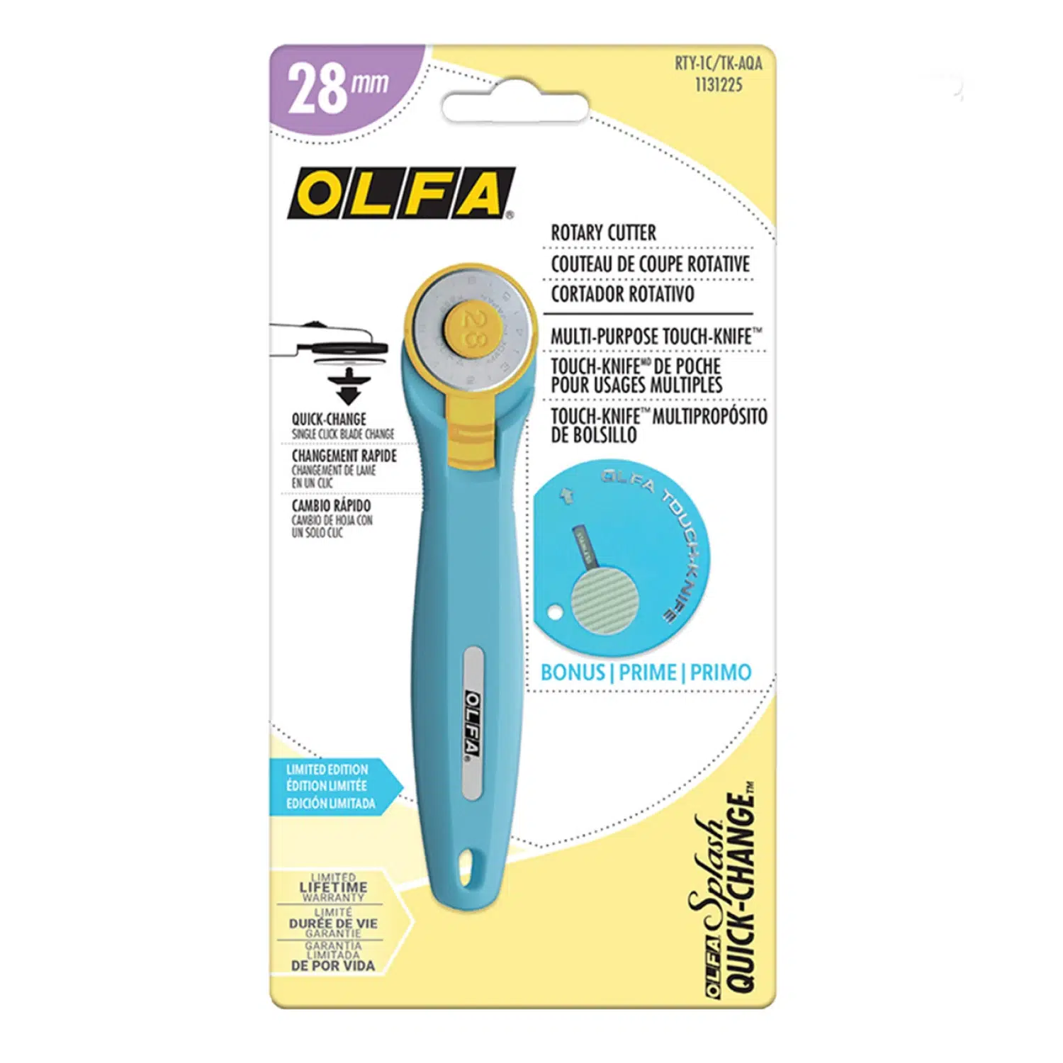 OLFA 28mm aqua rotary cutter for detailed cutting