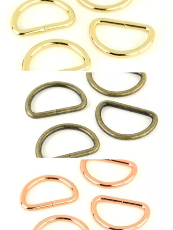 Sallie Tomato 1 inch D rings multiple finishes antique gold rose gold