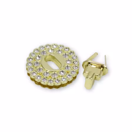 Sallie Tomato crystal turn lock gold bag hardware