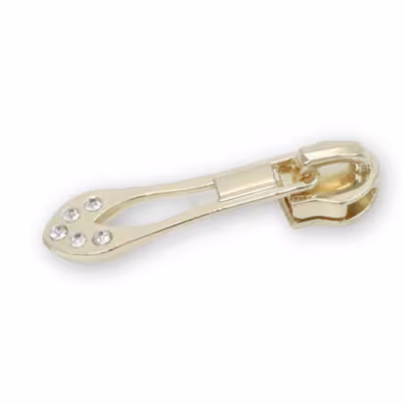Sallie Tomato jeweled zipper pulls gold for bag zippers