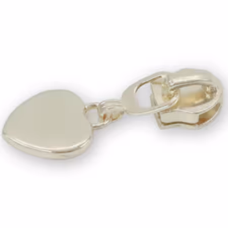 Sallie Tomato heart zipper pulls gold for bag zippers