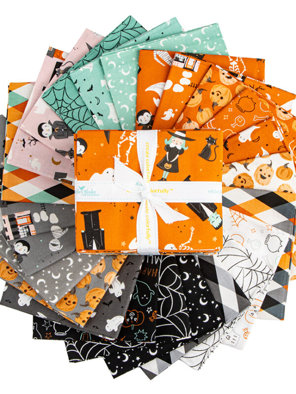 Frank and Friends 24 piece fat quarter bundle by Riley Blake Designs with glow in the dark fabrics