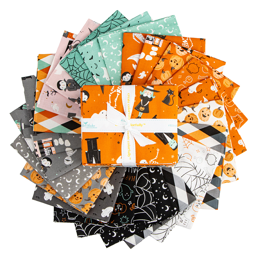 Frank and Friends 24 piece fat quarter bundle by Riley Blake Designs with glow in the dark fabrics