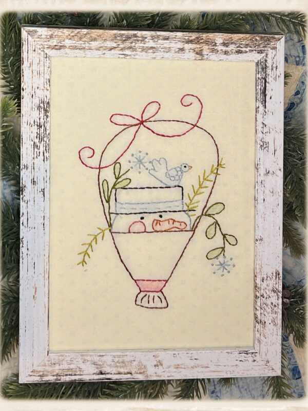 A Tisket A Tasket January basket embroidery pattern by Plumcute featuring seasonal stitchery design