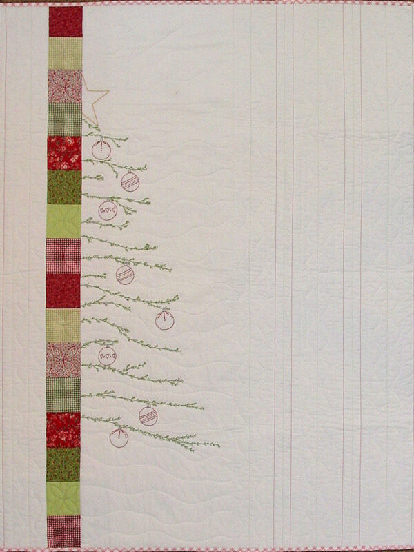 Lovely Branches quilt and embroidery pattern by Plumcute featuring pieced and stitched wall hanging design