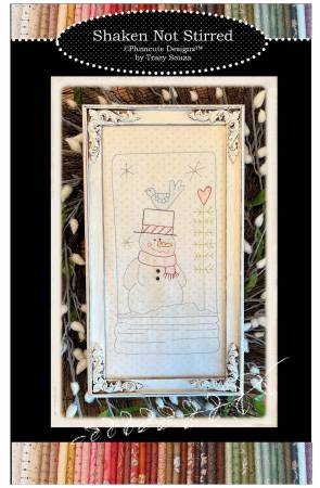 Shaken Not Stirred embroidery pattern by Plumcute featuring a snowman in a snow globe jar design