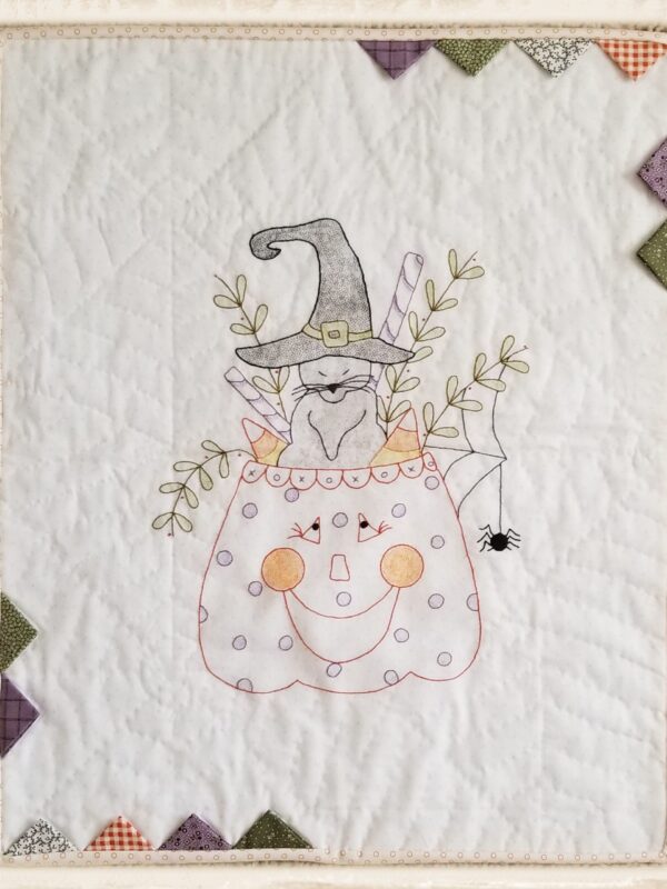 Cat & Jack Halloween mini quilt pattern by Plumcute Designs featuring spooky seasonal design
