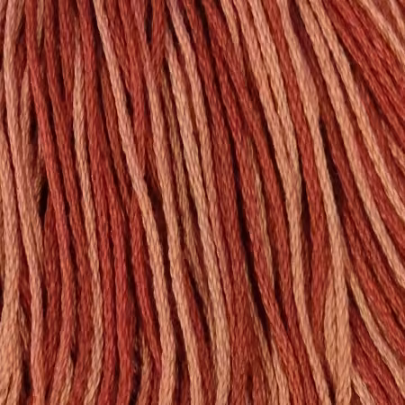 Valdani 6-ply embroidery floss in Rust Orange hand-dyed cotton thread