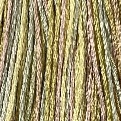Valdani 6-ply embroidery floss in M80 Distant Grass hand-dyed cotton thread