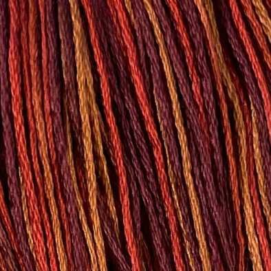 Valdani 6-ply embroidery floss in O533 Golden Autumn hand-dyed cotton thread
