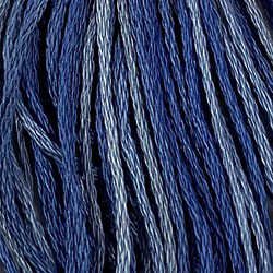 Valdani 6-ply embroidery floss in P7 Withered Blue hand-dyed cotton thread