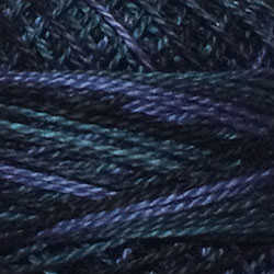 Valdani Size 8 perle cotton ball in M91 Black Night hand-dyed thread