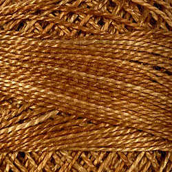 Valdani Size 12 perle cotton ball in O571 Tea Honey hand-dyed thread