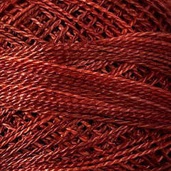 Valdani Size 12 perle cotton ball in O532 Shaded Brick hand-dyed thread