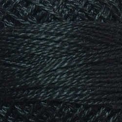Valdani Size 12 perle cotton ball in 8113 Black Dark hand-dyed thread
