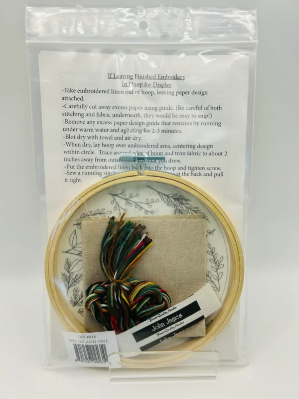 Woodland Owl Embroidery Kit by Deb Strain Woodland Owl Embroidery Kit by Deb Strain with hoop linen fabric and COSMO embroidery floss