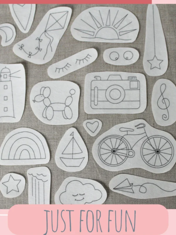 Stick N Stitch Just for Fun water soluble embroidery transfer designs