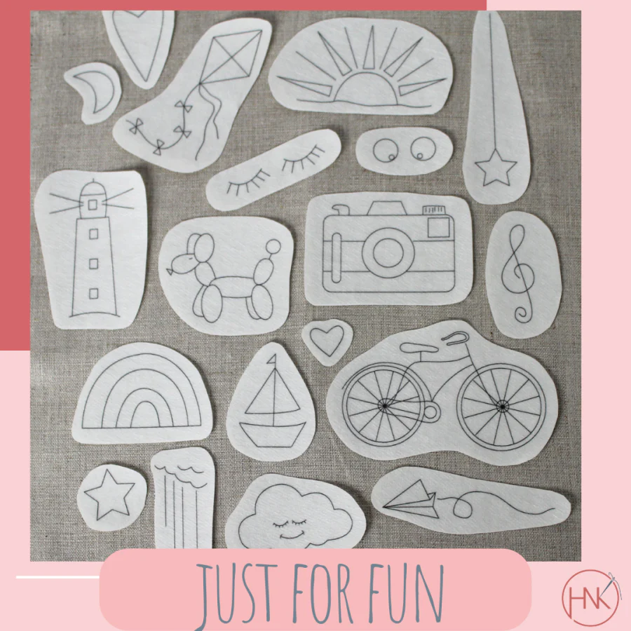 Stick N Stitch Just for Fun water soluble embroidery transfer designs