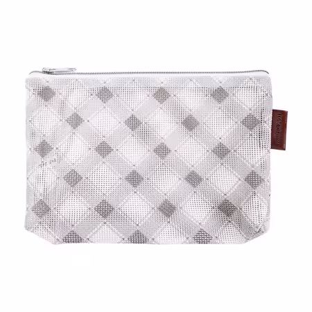 Charcoal Mini Mad for Plaid mesh project bag by It's Sew Emma