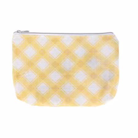 Cornsilk Mini Mad for Plaid mesh project bag by It's Sew Emma