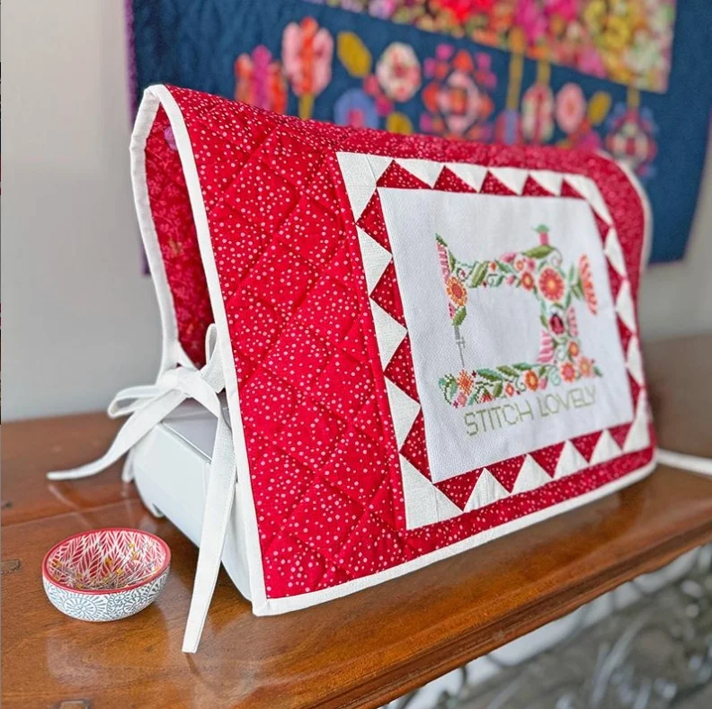 Stitch Lovely floral sewing machine cross stitch kit by Robin Pickens