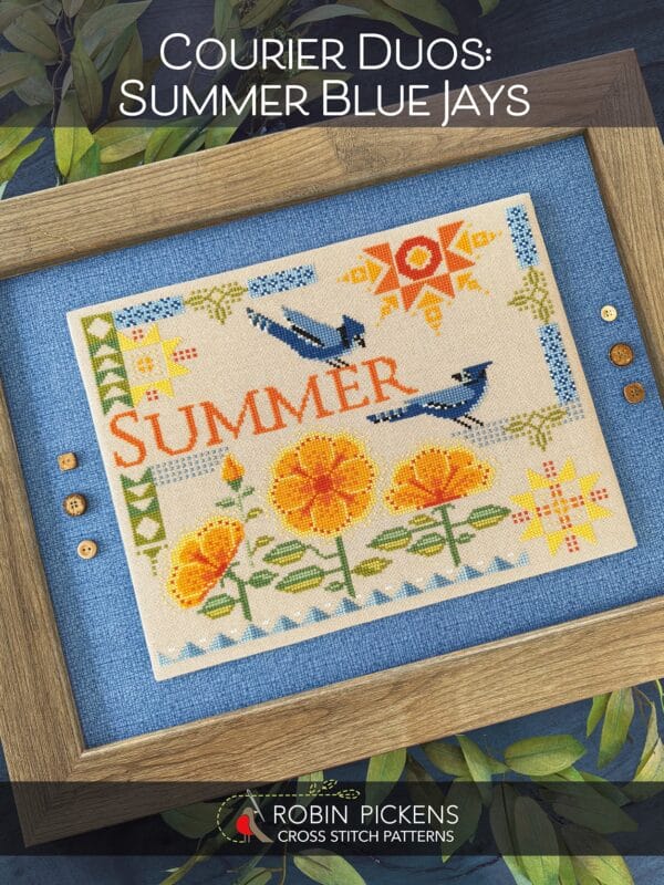 Summer Blue Jays Cross Stitch Pattern by Robin Pickens