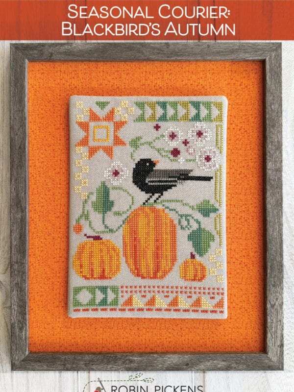 Blackbird Autumn Cross Stitch Pattern by Robin Pickens
