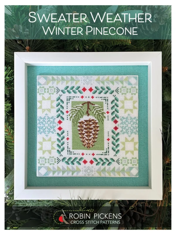 Winter Pinecone Cross Stitch Pattern by Robin Pickens