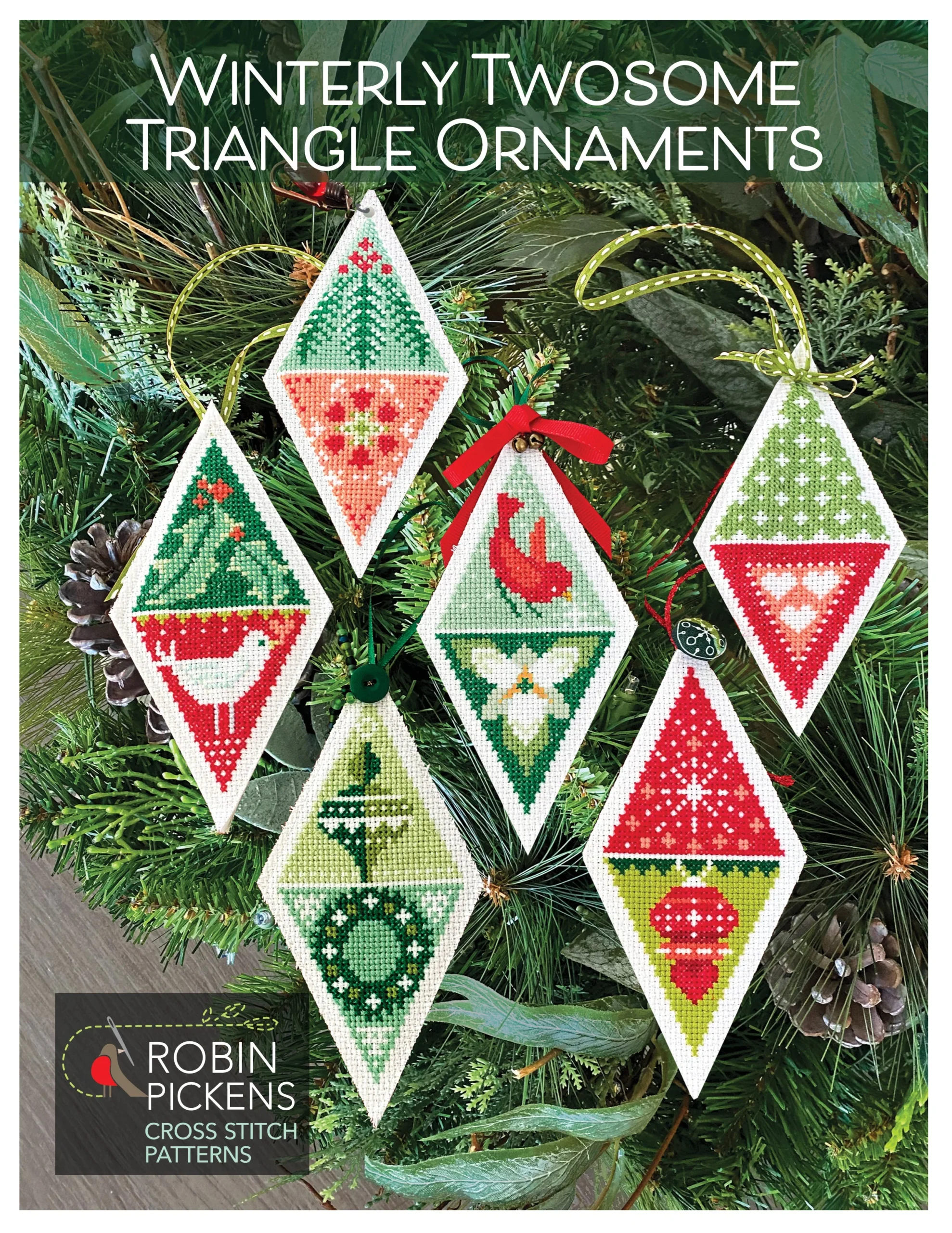 Winter Triangle Ornament Cross Stitch Pattern by Robin Pickens