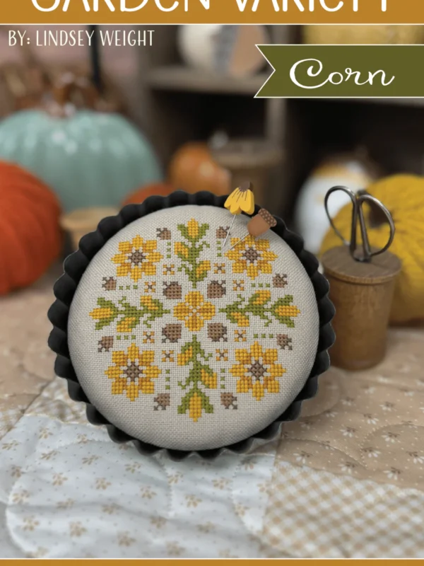 Garden Variety corn round cross stitch pattern by Primrose Cottage