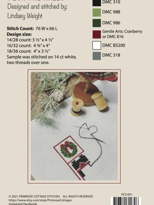 Deck the Halls Cross Stitch Pattern by Primrose Cottage