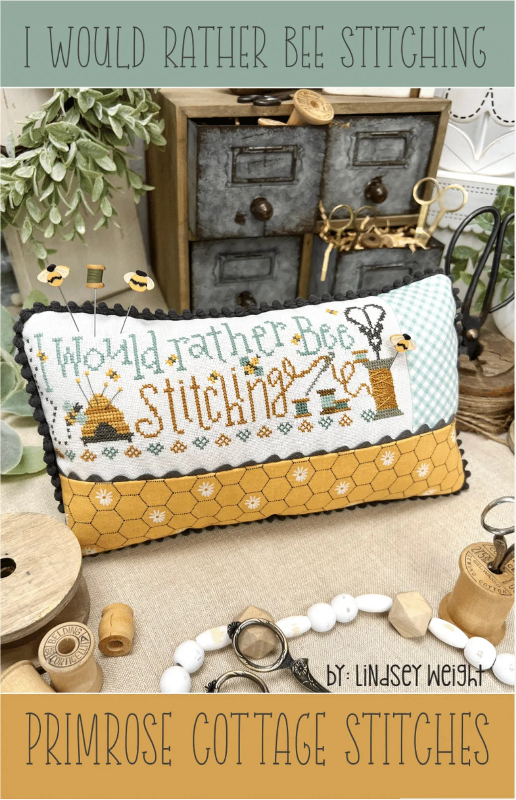 I Would Rather Bee Stitching Cross Stitch Pattern by Primrose Cottage
