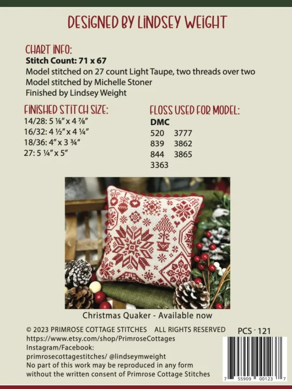 Christmas Trees & Stitching Please Cross Stitch Pattern by Primrose Cottage