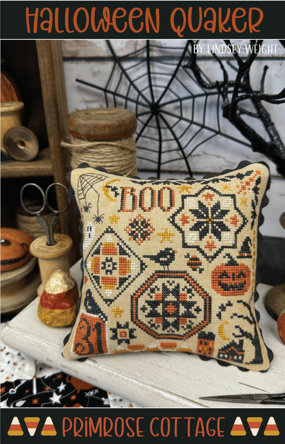 Halloween Quaker Cross Stitch Pattern by Primrose Cottage